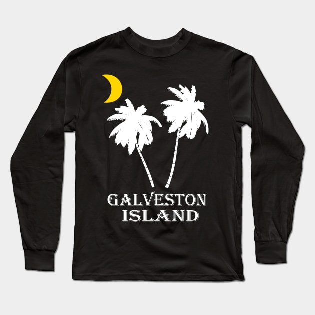 Galveston Island, Texas Vacation Nights On The Beach Long Sleeve T-Shirt by TexasTeez